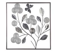 Atmosphera - Déco Murale Florale - métal - Argent 50x50 cm