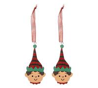 Lot de 2 Sujets de Noël Créateur d'intérieur Tête de Lutin 11cm Multicolore