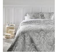 Atmosphera - Dessus de lit et 2 taies Marie - 240 x 260 cm - Gris clair Gris clair G