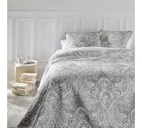 Atmosphera - Dessus de lit et 2 taies Marie - 240 x 260 cm - Gris clair Gris clair G