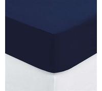 Atmosphera Drap-housse Carina 100% coton bleu encre 140 x 190 cm