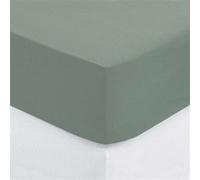 Drap-housse ""Carina"" coton vert céladon 140x190cm - Atmosphera Créateur d'intérieur
