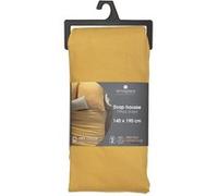 Atmosphera - Drap Housse bonnet 30 cm 100% coton 2 Places 140x190 cm - Jaune Ocre - CARINA Jaune G