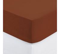 Atmosphera - Drap-Housse Uni Carina en Coton 160 x 200 cm, 2 Personnes, Bonnet 30 cm - pour Linge de Lit