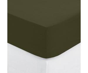 Atmosphera - Drap-Housse Uni en Coton 140 x 190 cm, 2 Personnes, Bonnet 30 cm - Linge de Lit, Parure pour Chambre