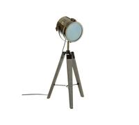 Atmosphera - Lampe trépied Ebor bronze - bois et acier H68 cm
