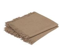 Atmosphera - Ensemble de 2 serviettes de table à franges MAHA - 40 x 40 cm - Beige - Maha Beige G