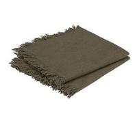 Atmosphera - Ensemble de 2 serviettes de table à franges MAHA - 40 x 40 cm - Kaki - Maha G