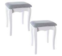 Atmosphera Ensemble de 2 tabourets à péage pour créer des virages d'encombrementBlanc 35x28 x46 cm