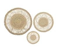 Atmosphera - Ensemble de 3 décorations murales en roseau - Beige