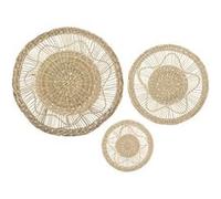 Atmosphera – Ensemble de 3 décorations murales en roseau – Beige
