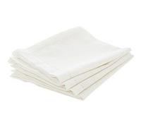 Atmosphera - Ensemble de 4 serviettes de table CHAMBRAY - 40 x 40 cm - Blanc - Chambray Blanc G