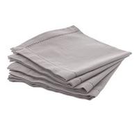 Atmosphera - Ensemble de 4 serviettes de table CHAMBRAY - 40 x 40 cm - Gris clair - Chambray Gris G