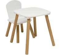 Atmosphera - Ensemble de Table et Chaise Enfant Alex - Plateau Résistant à l'eau - Mobilier de Chambre, Salle de Jeux - Bois, Blanc
