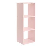 Meuble de rangement modulable 3 cases Rose 32x30x95 cm