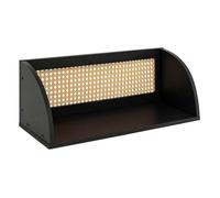 Atmosphera - Étagère murale en cannage - Noir et beige