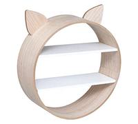 Atmosphera - Étagère Murale Oreilles en Bois Beige et Blanc D 38 cm Chambre d'enfant