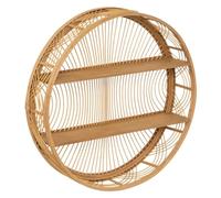 Atmosphera - Étagère Murale Ronde Ina en Bambou, D 70 cm - 2 Niveaux, Style Bohème - Pour Salon, Chambre, Entrée