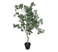 Eucalyptus artificiel avec pot plastique - H. 127 cm - Vert