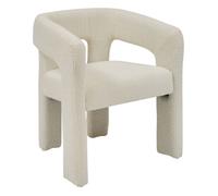 Atmosphera - Fauteuil à dîner en bouclette AMOS - Blanc