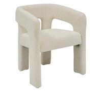 Atmosphera Fauteuil à dîner AMOS en bouclette Blanc