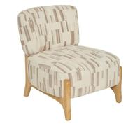 Atmosphera Fauteuil CALIX en chenille pieds en bois effet naturel Beige