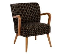 Atmosphera - Fauteuil Chiara Noir Tissu Chenille
