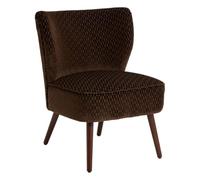 Atmosphera - Fauteuil Chiara Velours h.80cm Marron