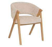 Atmosphera Chaise‑Fauteuil Amza Design Polyester 79 cm Ivoire