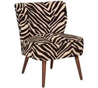 Atmosphera – Fauteuil CHIARA – Vintage, bois d'hévéa, chenille zébré – Camel