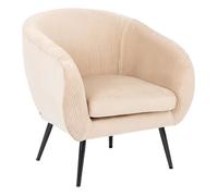 Atmosphera - Fauteuil en velours SOLARO - Beige