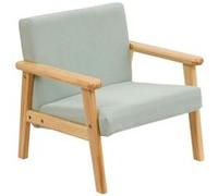 Fauteuil enfant en velours côtelé avec structure en bois Céladon 43x43x46 cm