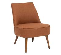 Atmosphera - Fauteuil Gary Style Rétro - Ambre - L 57 x P 70 x H 74 cm - Tissu Chevrons, Pieds en Bois - pour Salon, Chambre, Entrée