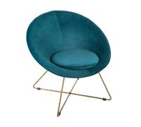 Atmosphera – Fauteuil Evan – Velours bleu canard
