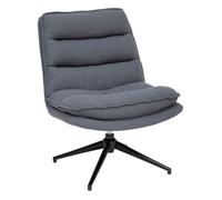 Fauteuil pivotant en tissu et pieds métal HARPER - Gris