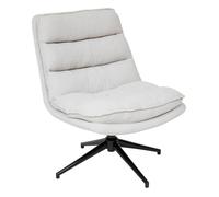 Fauteuil pivotant en tissu et pieds métal HARPER - Lin