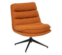 Atmosphera – Fauteuil pivotant HARPER en tissu et pieds métal – Terracotta