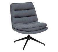 Atmosphera – Fauteuil pivotant Harper – Gris – Rotatif 360° – L75×P64×H87 cm – Assise confortable