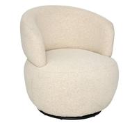 Atmosphera - Fauteuil Pivotant Sileo Argile, Tissu Bouclette, 74 x 72 x 73 cm - pour Salon, Chambre, Bureau