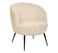 Atmosphera – Fauteuil Tildae en tissu crème côtelé L69 x l63 x H71 cm