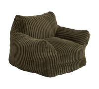 Atmosphera - Fauteuil XL Muzi en Velours Côtelé Kaki - Gros Pouf Compressé Moderne Ultra-Confort Moelleux - Assise XXL Cosy Cocooning Idéal Salon, Chambre et Coin Lecture