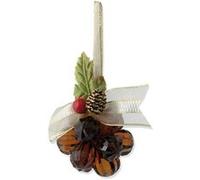 Atmosphera - Fleur de noël en acrylique 12 perles - Ambre Marron G