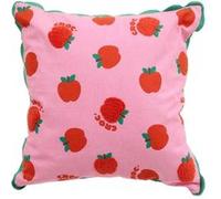 Atmosphera x Cha Cha Pop - Coussin Enfant Pomme d'amour - 40 x 40 cm - Housse 100% Coton avec Broderies - Décoration pour Chambre Enfant
