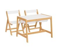 Atmosphera for Kids - Ensemble Bureau & 2 Tabourets Enfant Bako 63cm Blanc