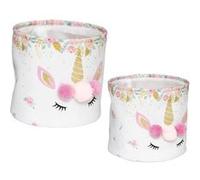 Atmosphera for Kids - Lot de 2 Paniers Déco Enfant "Licorne" 30cm Blanc Blanc G