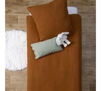 Atmosphera - Parure de lit Lili en Gaze de Coton 140x200cm Marron