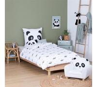 Atmosphera - Parure de lit 2 pièces Enfant Panda Andy Coton Violet 140x200cm