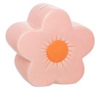 Atmosphera - Tirelire Fleur Anae Rose, H 13,5 cm, Céramique - pour Chambre d'enfant, Décoration