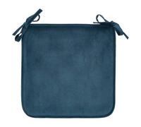 Créateur d'intérieur - Galette de Chaise Uni "Lilou" 38x38cm Bleu Egéen
