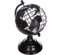Globe terrestre en métal - Noir - H. 28 cm